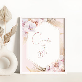Póster Boho pampas grass Tarjetas y regalos