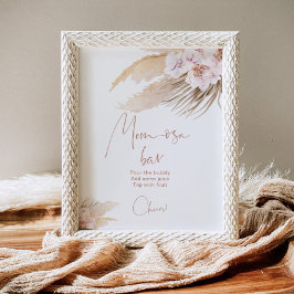 Póster Boho pampas hierba orquídea ducha bebé Momosa bar