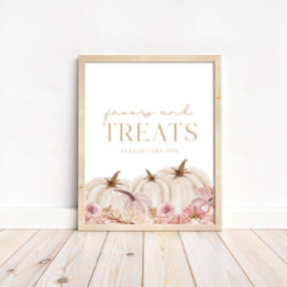 Póster Boho Pampas Pink Calabazas Favores y Tratamientos