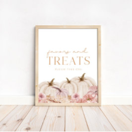 Póster Boho Pampas Pink Calabazas Favores y Tratamientos