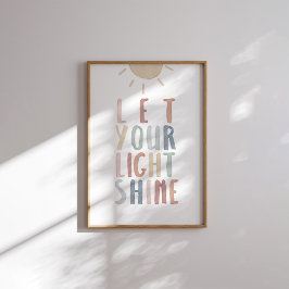 Póster Boho pastel deja que tu luz brille