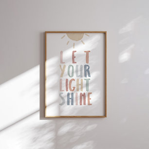 Póster Boho pastel deja que tu luz brille