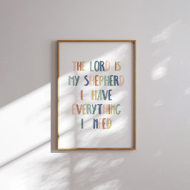 Póster Boho pastel El señor es mi pastor poster