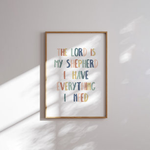 Póster Boho pastel El señor es mi pastor poster