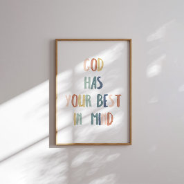 Póster Boho pastel God tiene tu mejor poster en mente