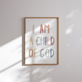 Póster Boho pastel soy un hijo de Dios impreso