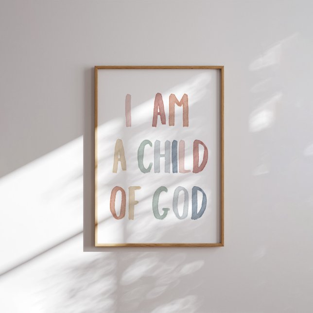 Póster Boho pastel soy un hijo de Dios impreso (Subido por el creador)