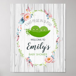 Póster Boho Peas en un cartel de bienvenida de pod Baby S