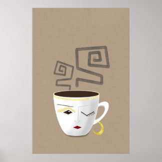 Póster Boho pequeño café africano árabe blanco, parte 4