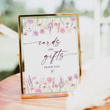 Boho Pink Wildflower Cards and Gifts Rótulo de cum