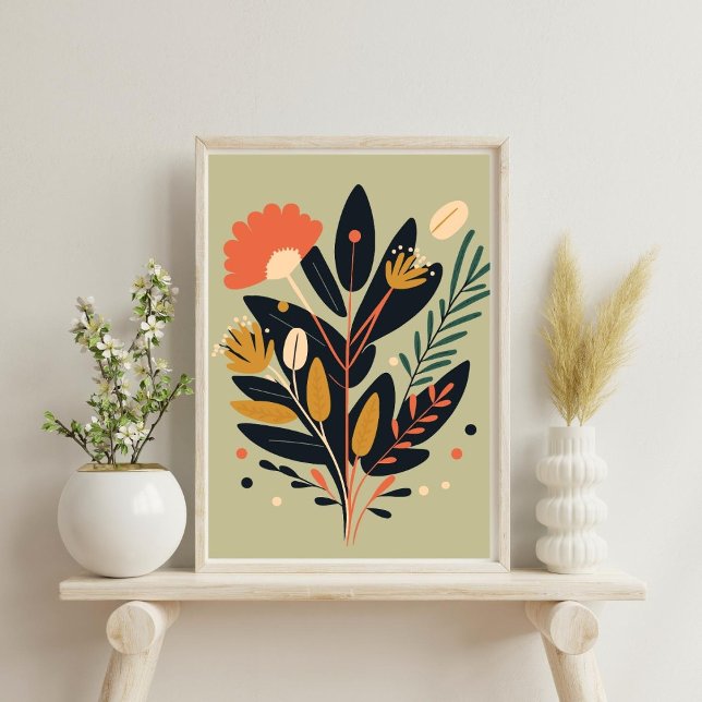 Póster Boho Poster de Flor Botánica Resumen Moderno (Subido por el creador)