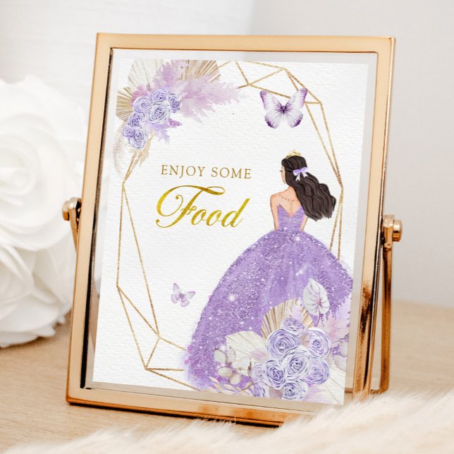 Póster Boho Purple Butterfly Quinceañera Food (Subido por el creador)
