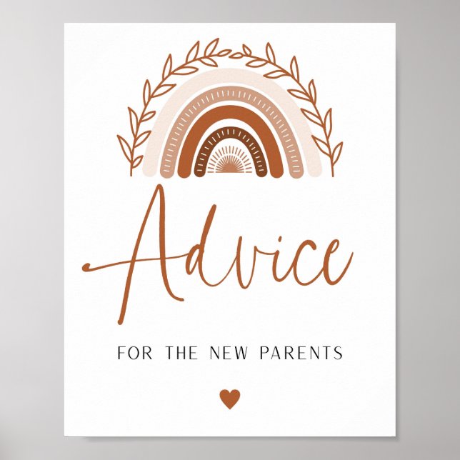 Póster Boho Rainbow Advice y quiere Rótulo de ducha para  (Frente)