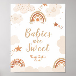 Póster Boho Rainbow Babies son dulces Rótulos