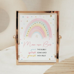 Póster Boho Rainbow Baby Shower Mom Osa Bar