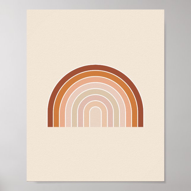 Póster Boho Rainbow Beige Terracotta (Frente)