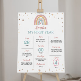 Póster Boho Rainbow Birday Milestone Poster