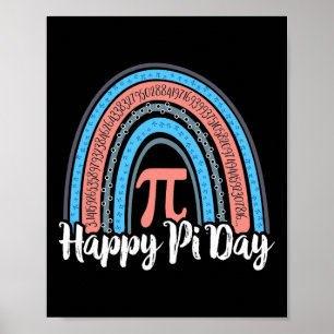 Póster Boho Rainbow Happy Pi Day 3.14 Math Geek 3