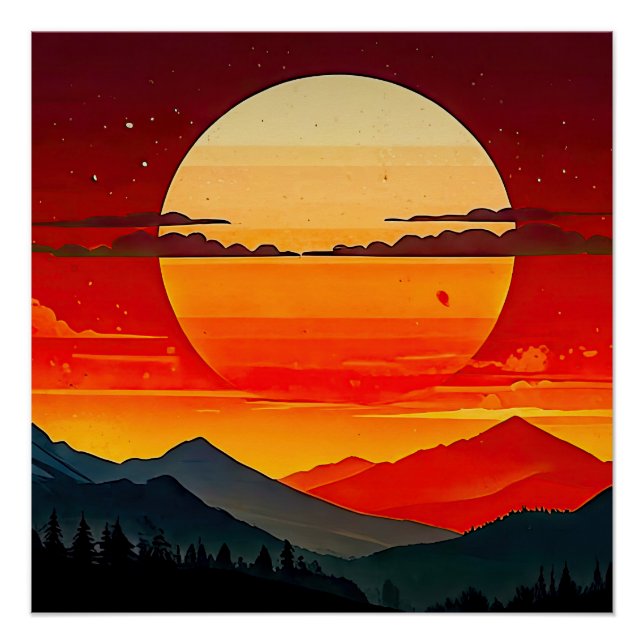 PÓSTER BOHO RED SUNSET (Anverso)