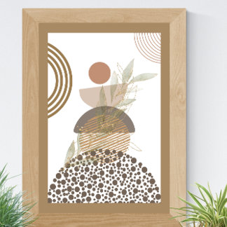 Póster Boho resumen minimalista