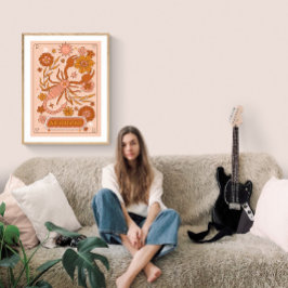 Póster Boho Retro Escorpio Zodiaco