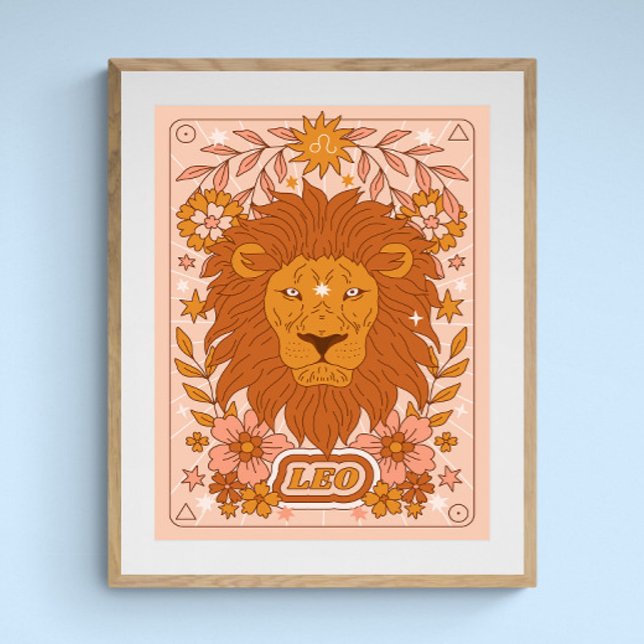 Póster Boho Retro Leo Zodiac (Subido por el creador)
