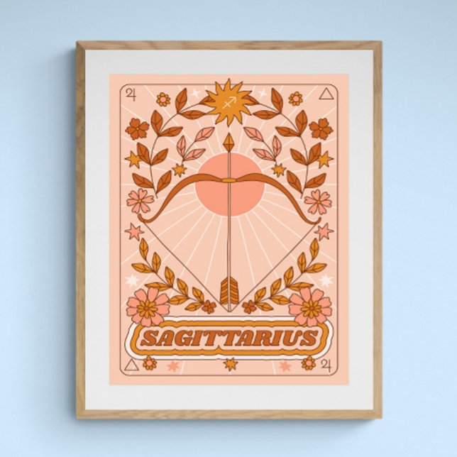 Póster Boho Retro Sagittarius Zodiac (Subido por el creador)
