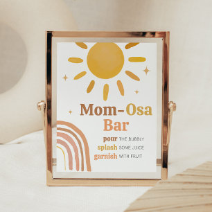 Póster Boho Retro Sunshine Baby Shower Mom Osa Bar