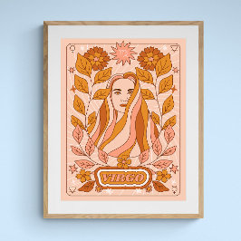 Póster Boho Retro Virgo Zodiac