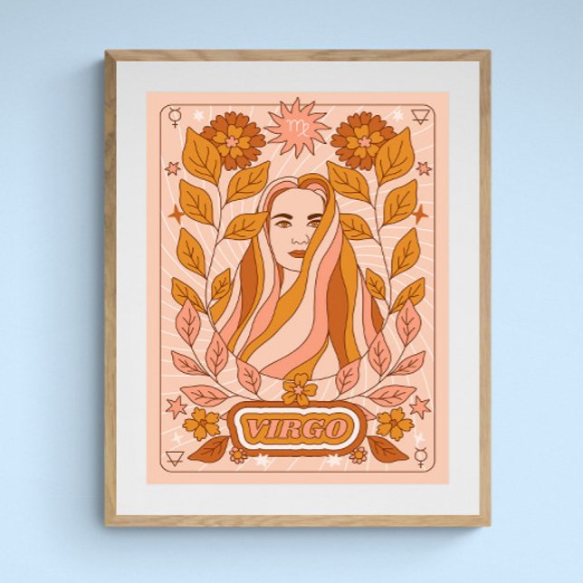 Póster Boho Retro Virgo Zodiac (Subido por el creador)