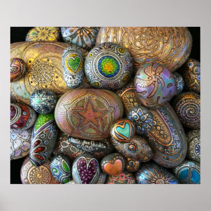 Póster Boho - rocas elegantes de la meditación de Julia