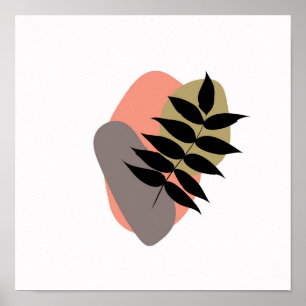 Póster Boho Rosa Simple Dibuja Boho Moda Estética Bohe