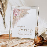 Póster Boho Rubor Pampas Floral favorece el Rótulo de duc<br><div class="desc">Este elegante cartel de "Favors" seguramente le dará un toque de alegría a su evento,  ya sea su boda,  ducha de novia,  ducha de bebé o fiesta de cumpleaños. El diseño presenta rosas de color turbio mezclados con pasto de pampas y elementos de boho suave.</div>