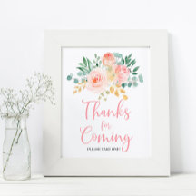 Boho Rubor Pink Floral Shower: Gracias por venir