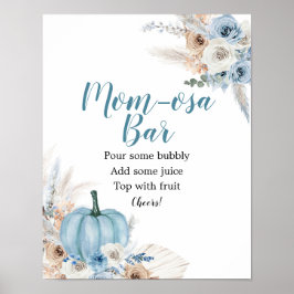 Póster Boho Rustic Calabaza Cae Baby Shower Mimosa Bar