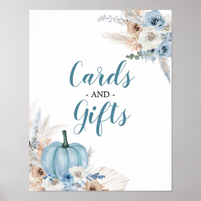 Póster Boho Rústica Calabaza Tarjetas de Caída y Regalos  (Frente)
