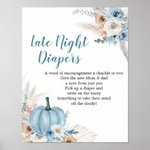 Póster Boho Rústico Calabaza Cae Tarde Noche Diaper Poste