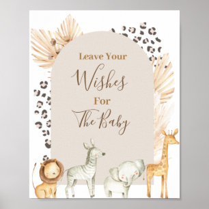 Póster Boho Safari Animals Baby Shower quiere un bebé