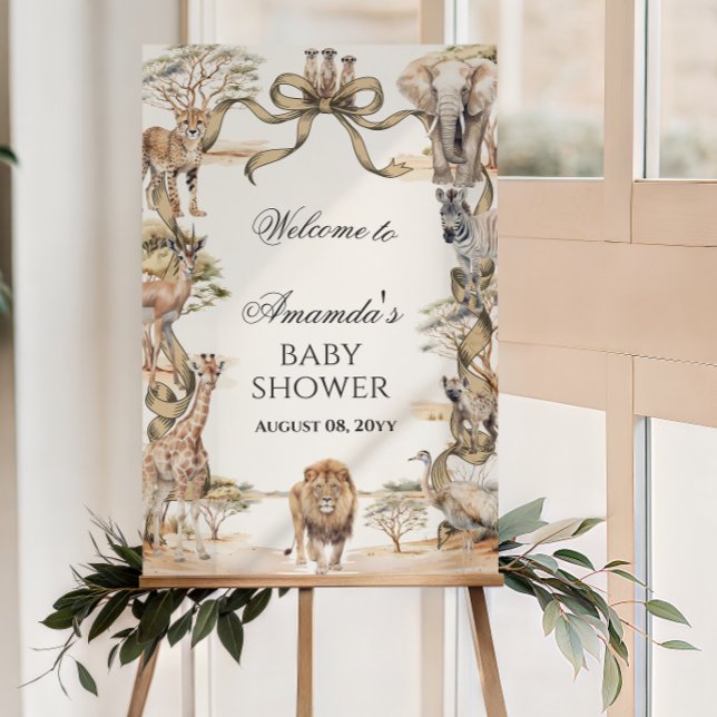 Póster Boho Safari Animals Neutral Baby Shower Welcome (Subido por el creador)