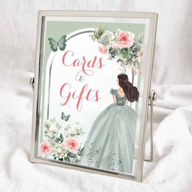 Póster Boho Sage Green Floral Rosa 15 regalos de Años Car (Subido por el creador)