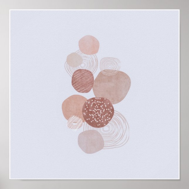 Póster Boho simple circular orgánico dibuja Moda boho (Frente)