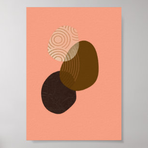 Póster Boho simple geométrico Dibuja Estética de Moda Boh