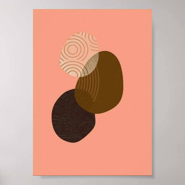 Póster Boho simple geométrico Dibuja Estética de Moda Boh (Frente)