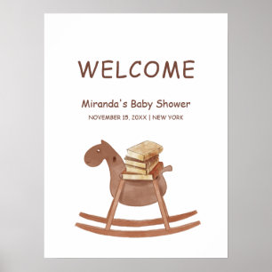 Póster Boho Simple New Chapter Book Bienvenida a Baby Sho