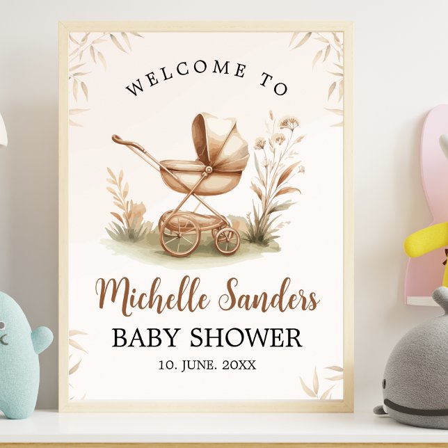 Póster  Boho Style Baby stroller neutral baby shower (Subido por el creador)