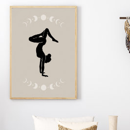 Póster Boho Style Yoga Pose Art
