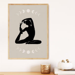 Póster Boho Style Yoga Pose Yoga