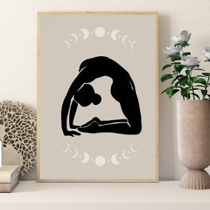 Póster Boho Style Yoga Pose Yoga