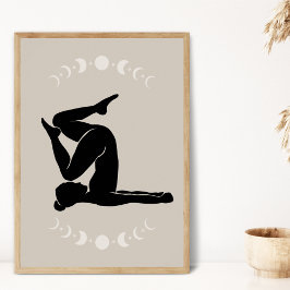 Póster Boho Style Yoga Pose Yoga