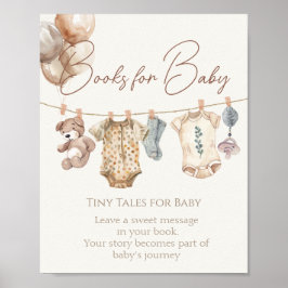Póster Boho suave Neutral Baby Clothes Libros Para Bebé